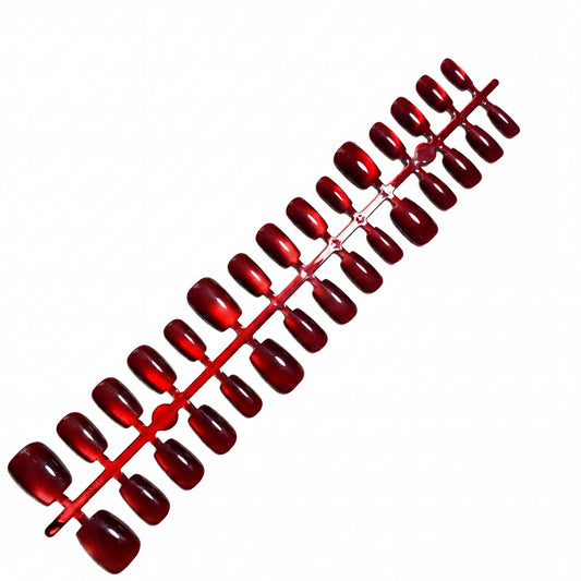 Egwesenail Short Square Press-on Nails - 775# Burgundy